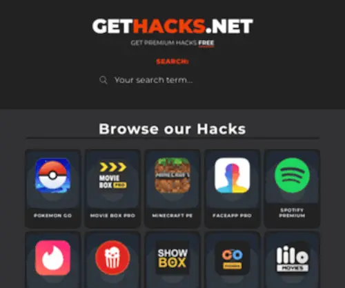 Gethacks.net(GET PREMIUM HACKS FREE) Screenshot