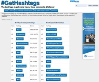 Gethashtags.com(Search the most popular hashtags for Instagram & Twitter) Screenshot