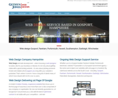Gethynjones.com(Web Design Hampshire) Screenshot