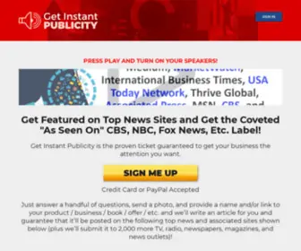 Getinstantpublicity.com(Get Instant Publicity) Screenshot