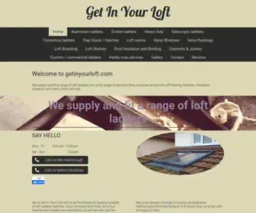 Getinyourloft.com(Loft Ladders Hatches and Velux installation in Leicestershire Northamptonshire and Rutland) Screenshot