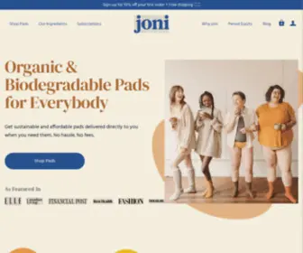 Getjoni.com(Organic & Biodegradable Pads for Everybody) Screenshot