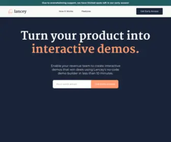 Getlancey.com(Interactive Demo Builder) Screenshot