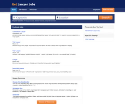 Getlawyerjobs.com(Your Lawyer Jobs Site @) Screenshot