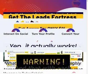 Getleadsfortress.com(Get Instant Access To The Leads Fortress For Only $9 Today) Screenshot