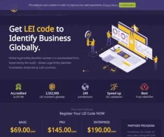 Getlei.com(Official LEI Code Registrar) Screenshot