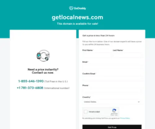 Getlocalnews.com(Forsale Lander) Screenshot