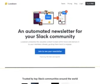 Getlowdown.com(Daily email digests of Slack channel highlights) Screenshot