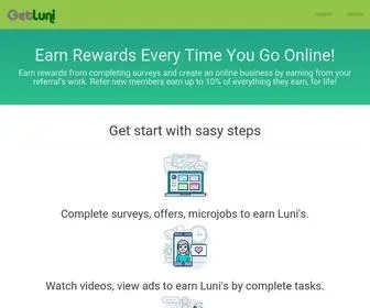 Getluni.com(Paid surveys) Screenshot