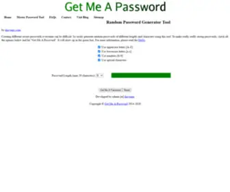 Getmeapassword.com(Random password generator tool) Screenshot