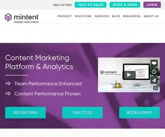 Getmintent.com(Mintent is a Content Marketing Platform) Screenshot