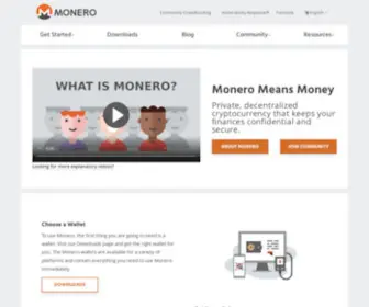Getmonero.org(Secure, private, untraceable) Screenshot