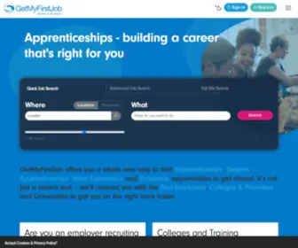 Getmyfirstjob.co.uk(Apprenticeships, Degree Apprenticeships, Work Experience & Graduate Jobs) Screenshot