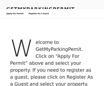 Getmyparkingpermit.com(GetMyParkingPermit) Screenshot