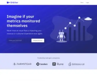 Getorbiter.com(Automated Data Monitoring and Insights) Screenshot