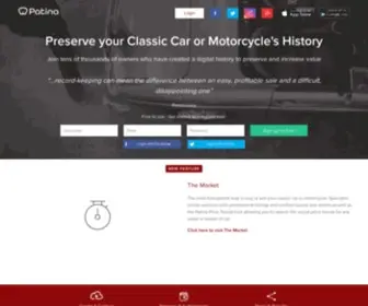 Getpatina.com(Authenticated digital vehicle history) Screenshot