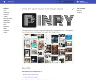 Getpinry.com(Docs for the pinry project) Screenshot