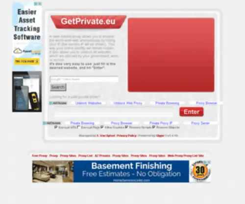 Getprivate.eu(Glype®) Screenshot