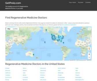 Getprolo.com(Prolotherapy Physician Listings) Screenshot