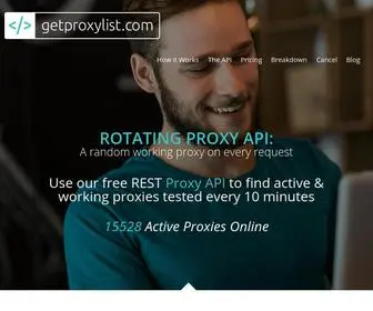 Getproxylist.com(Free Proxy API Service) Screenshot
