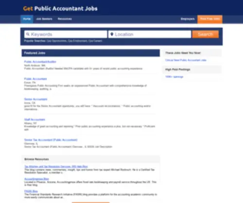 Getpublicaccountantjobs.com(Your Public Accountant Jobs Site @) Screenshot