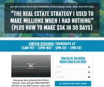 Getrealestatewealth.com(Kris Krohn Limitless Wealth Seminar) Screenshot