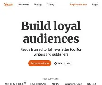 Getrevue.co(An editorial newsletter tool for writers and publishers) Screenshot