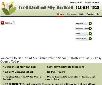 Getridofmyticket.com(Get Rid of My Ticket Traffic School) Screenshot