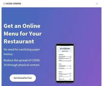 Getscanmenu.com(Scan Menu) Screenshot