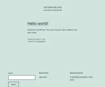 Getsimplrr.com(Just another WordPress site) Screenshot