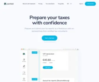 Getsorted.de(Sorted: Steuern für Freelancer einfach erledigen) Screenshot