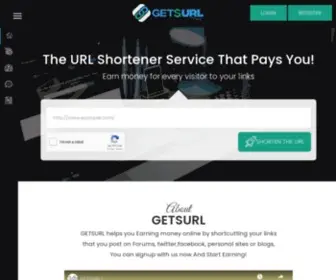 Getsurl.com.eg(Earn money for every visitor to your links) Screenshot