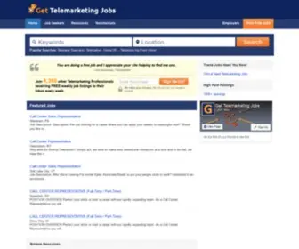 Gettelemarketingjobs.com(Your Telemarketing Jobs Site @) Screenshot