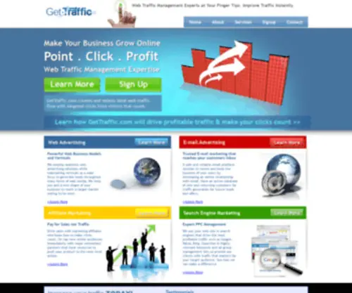 Gettraffic.com(Drive and Manage Profitable Traffic to Your Site) Screenshot