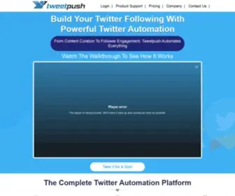 Gettweetpush.in(Drive traffic to any site or offer from Twitter) Screenshot