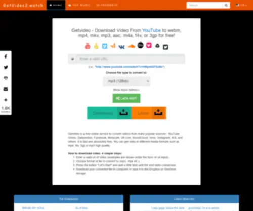 Getvideo2.watch(Download online videos in mp3 or mp4) Screenshot