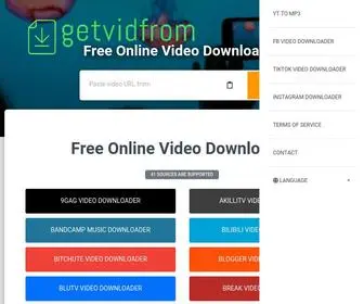 Getvidfrom.com(All in One Video Downloader) Screenshot