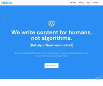 Getvisible.io(Content Writing Services) Screenshot