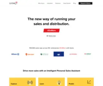 Getvymo.com(Sales Engagement Platform for Financial Institutions) Screenshot