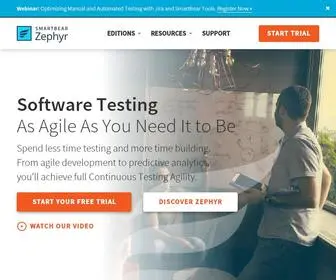 Getzephyr.com(Zephyr Test Management Products) Screenshot