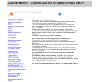 Gewinde-Norm.de(Hier finden Sie Gewinde) Screenshot