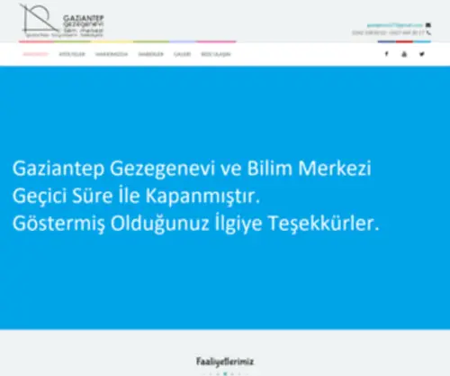 Gezegenevi27.com.tr(Gezegenevi Ve Bilim Merkezi) Screenshot