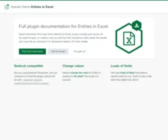 Gfexcel.com(Gravity Forms Entries in Excel) Screenshot