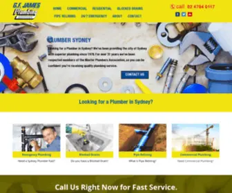 Gfjamesplumbing.com.au(Plumber Sydney) Screenshot