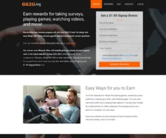 GG2U.org(The Rewards Program for Gamers) Screenshot