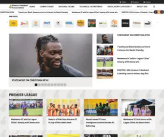 Ghanafa.org(The website for the Ghana football association) Screenshot
