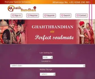 Ghathbandhan.in(Marriage Bureau Chhattisgarh No.1 of The Most Trusted Legal Matrimonail Services in Bhilai Chhattisgarh) Screenshot