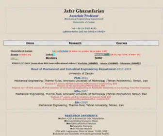 Ghazanfarian.ir(Webpage of Jafar Ghazanfarian) Screenshot