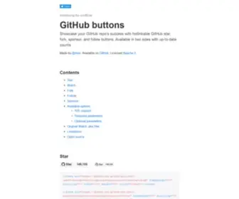 GHBTNS.com(Unofficial GitHub Buttons) Screenshot