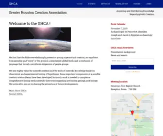 Ghcaonline.com(The Greater Houston Creation Association) Screenshot